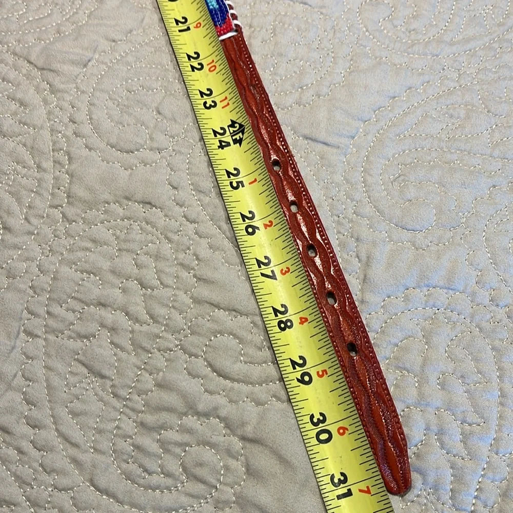 New Kids Beaded Leather Western Belt size 28